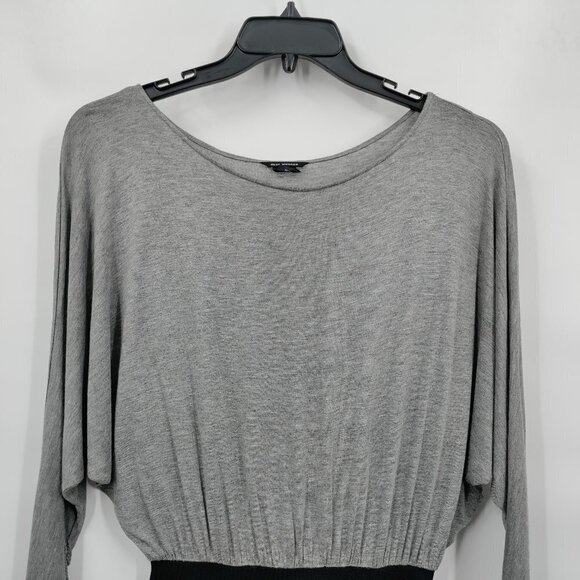 Club Monaco Color Block Boat-Neck Dolman Sleeve Mini Dress Small Women Gray - Picture 2 of 14